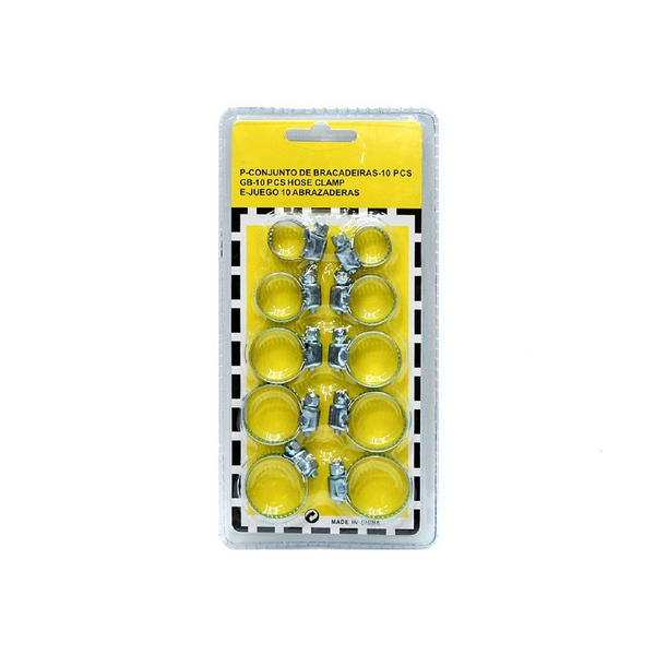 Lot de 10 colliers de serrage métal multi-tailles