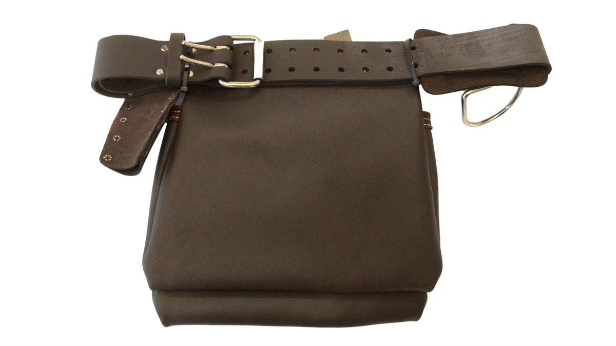 Sacoche porte-outils en cuir huilé Badache avec porte-marteau amovible