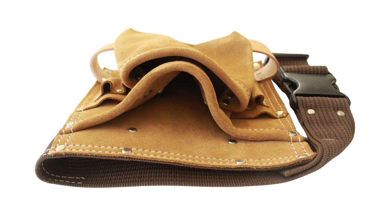 Ceinture porte-outils en cuir suédé Badache, 8 compartiments
