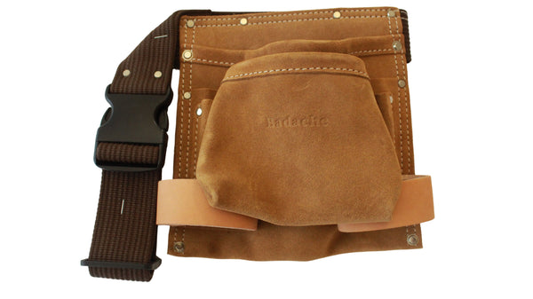 Ceinture porte-outils en cuir suédé Badache, 8 compartiments