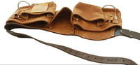 Double ceinture porte-outils en cuir nubuck Badache, 11 compartiments