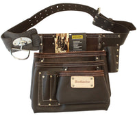 Sacoche porte-outils en cuir huilé Badache avec porte-marteau amovible