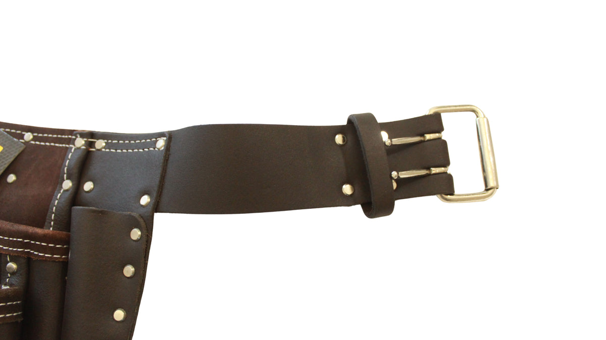 Sacoche porte-outils en cuir huilé Badache avec porte-marteau amovible