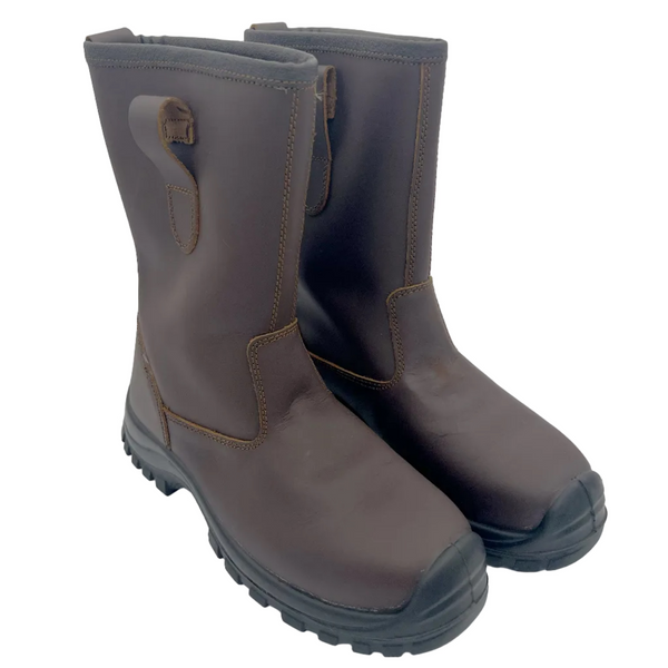 Botte de sécurité fourrée en cuir pour chantier
