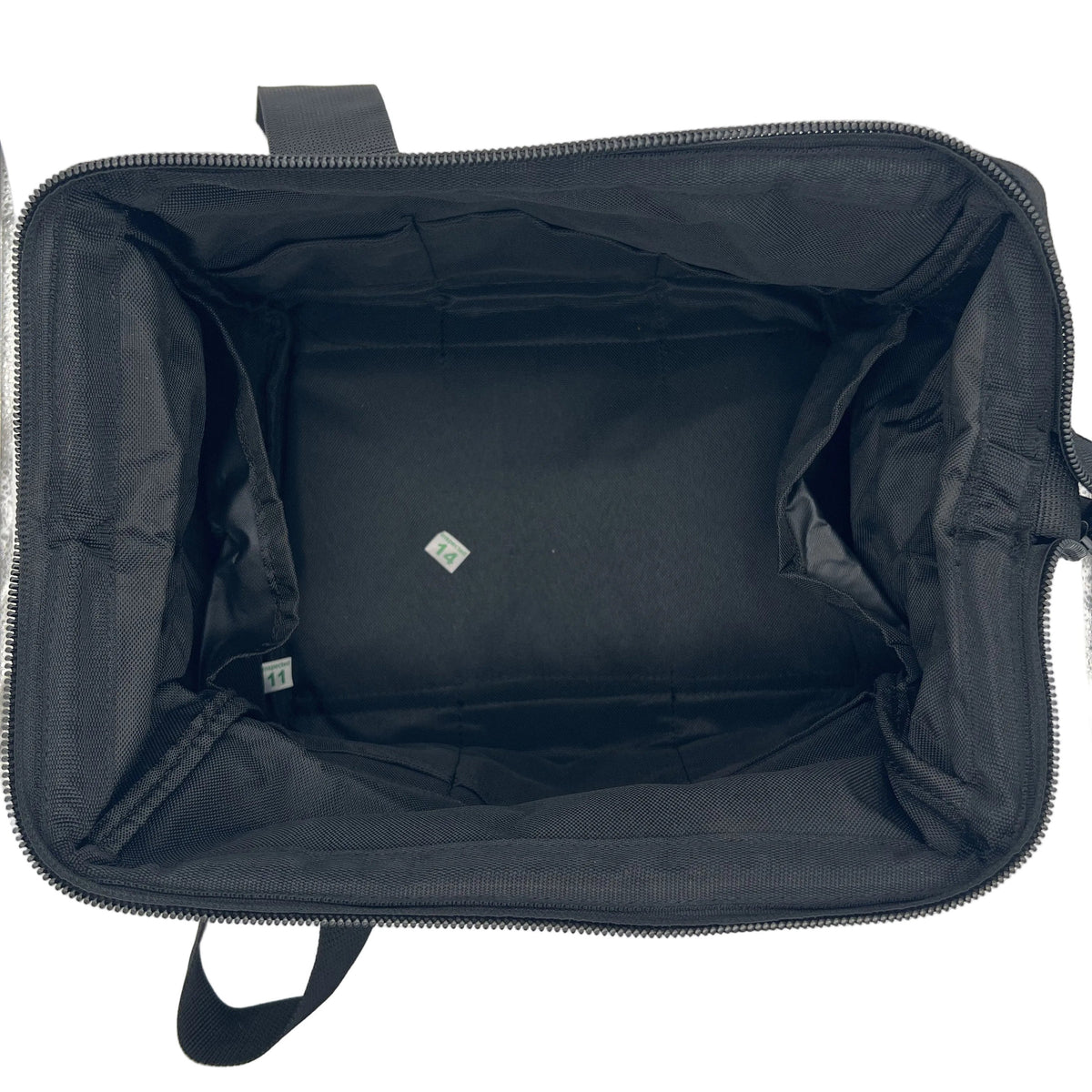 Intérieur du sac à outils bleu, compartiment principal