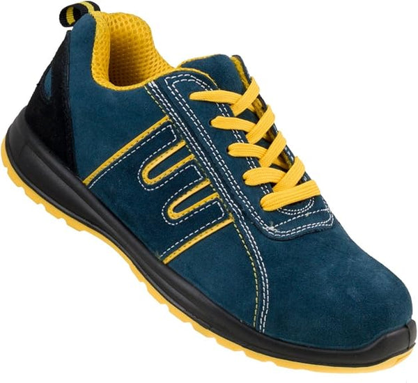 Chaussure de sécurité bleue et jaune