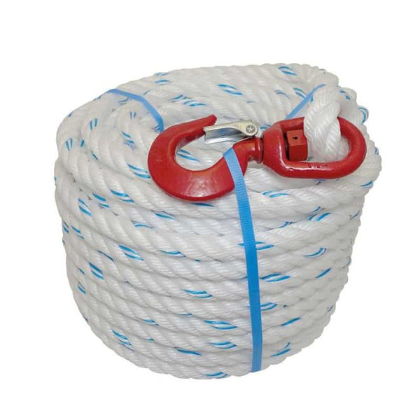 Corde à poulie en polypropylène avec crochet tournant