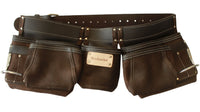 Double ceinture porte-outils en cuir Badache, 11 compartiments