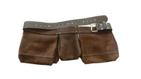 Double ceinture porte-outils en cuir Badache, 11 compartiments